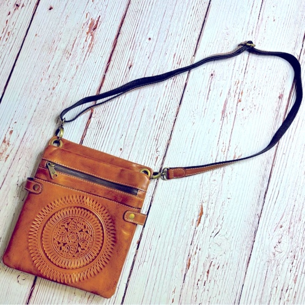 Patricia Nash Burnished Tooled Francesca Crossbody Bag